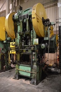 150/110 Ton, Bliss #3-3/4B, single crank toggle press, 22"/15" plunger/blank stroke, 30"/28" Shut Height, 30" - Image 4