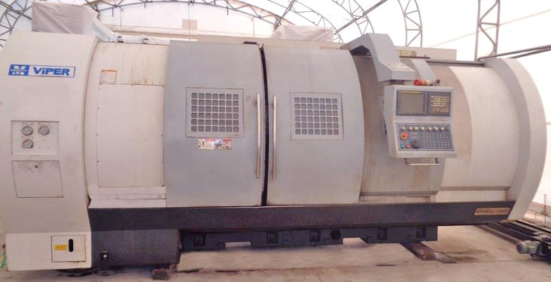 Mighty Viper #VT-36CGL, CNC lathe, Fanuc 21iT, 76.77" machining length, 24.8" turn length, 2011 - Image 1