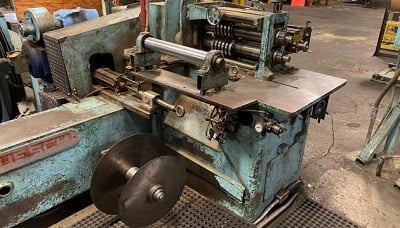 18" x 2.625" Ruesch, Ring Type Slitting Line, 6000 lb., 16" /68" ID/OD entry coil, slitting head, scrap - Image 1