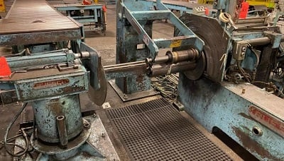 18" x 2.625" Ruesch, Ring Type Slitting Line, 6000 lb., 16" /68" ID/OD entry coil, slitting head, scrap - Image 2