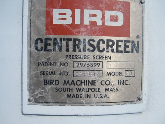 18" Bird #40, Centriscreen Stainless Steel pressure screen, 9000 gpm - Image 5