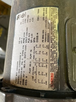 600 HP 1800 RPM Marathon, Frame 510UZ, DPFVBB, 460 Volts - Image 3