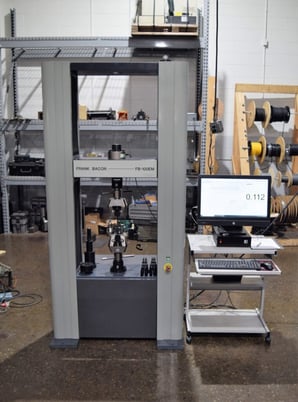 22500 lbf. (100kn) Frank Bacon #FB-100EM, 2 ball screw dual space tension & compression test system, floor - Image 2