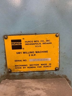 Hurco #SM-1, vertical knee mill, 12" x48" table, 3 HP, Fagor 3-Axis digital read out, power draw bar, #15655 - Image 7