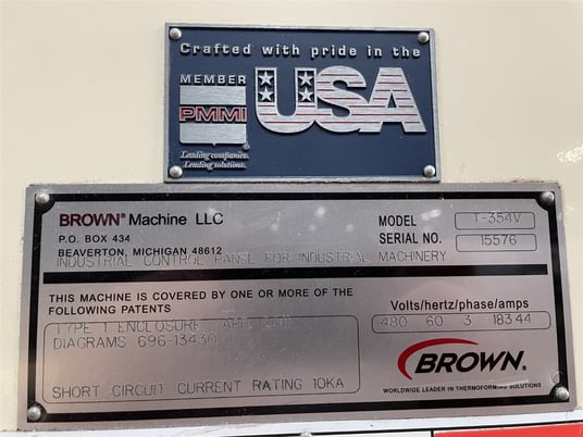 30 Ton, Brown #T-354V, vertical trim press, 54" sheet, 20" x 61" platen, 100 SPM, TCS Control, 2011, #18796A - Image 2