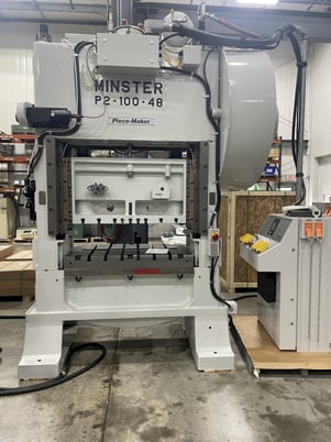 100 Ton, Minster #P2-100-48, straight side double crank, 3" stroke, 12.5" Shut Height, 31" x48" bed, 200 SPM - Image 1