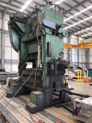 100 Ton, Minster #P2-100-48, straight side double crank, 3" stroke, 12.5" Shut Height, 31" x48" bed, 200 SPM - Image 3