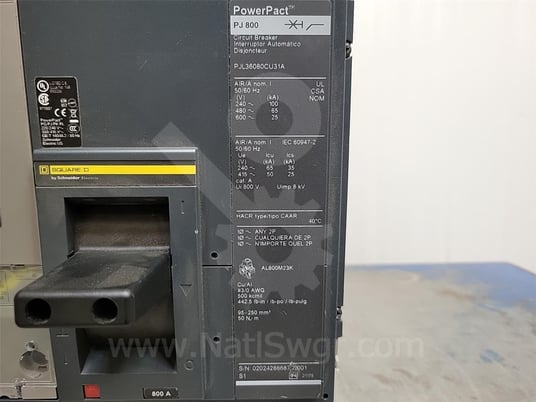 Square D Pjl Powerpact P-frame Mccb Micrologic 3.0 Li, 800 Amps Ampacity - Image 6
