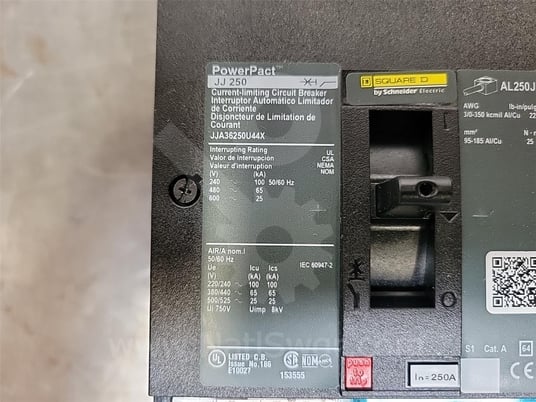 Square D Jja Powerpact J-frame Mccb Unused Surplus Micrologic 6.2 A Lsig, 250 Amps Ampacity - Image 8