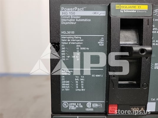 Square D Hgl Powerpact Mccb Unused Surplus 100 Amps Thermal Magnetic Trip - Image 4