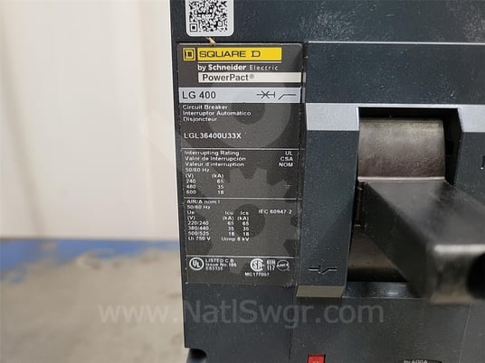 Square D Lgl Powerpact L-frame Mccb Unused Surplus Micrologic 3.3 S Lsi, 400 Amps Ampacity - Image 6