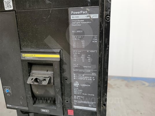 Square D Mjl Powerpact M-frame Mccb 600 Amps Trip - Image 7