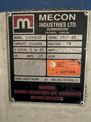 6000 lb. Mecon #D60M24H, double end motorized coil reel, 24" width - Image 9