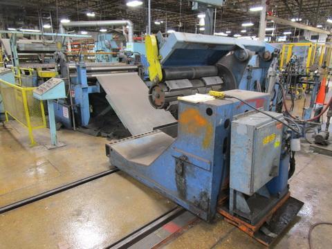 48" x .134" Paxson, loop slitting line w/3 heads, 20000 lb., 6" arbor, entry L-type coil car, pinch rolls - Image 1