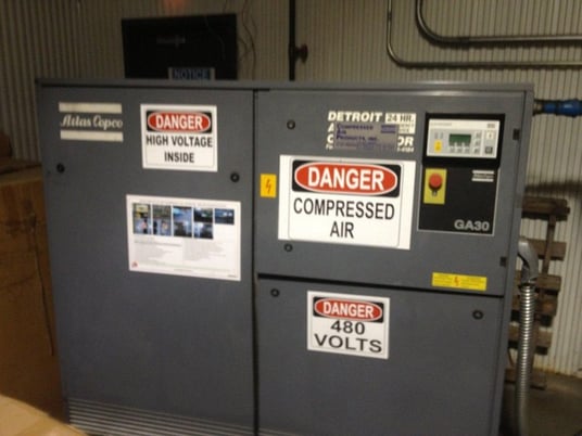 Atlas Copco #GA-30, rotary screw air compressor - Image 2