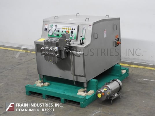 FBF Italia SRL #5030, 2 stage homogenizer, 900 gallons/hr., 3625 psi, semi-spherical style supply and suction - Image 1