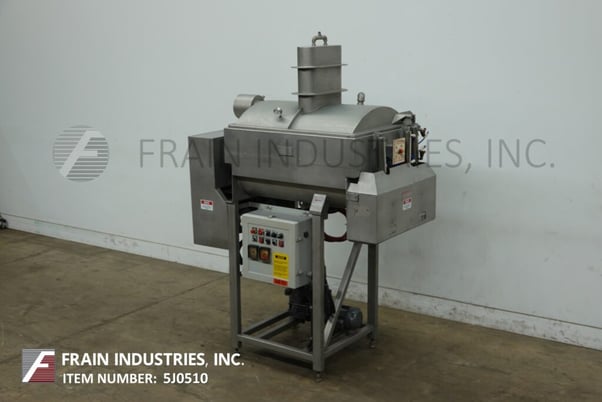 Amfec American Food Equip #510, 304 Stainless Steel dual trough vacuum ribbon mixer, mounted on 4 Stainless - Image 1