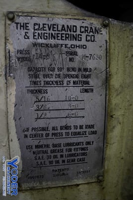 175 Ton, Steelweld #14-8, mechanical press brake, 10' overall, 222" between housing, 4" stroke, 15 HP, #75077 - Image 3