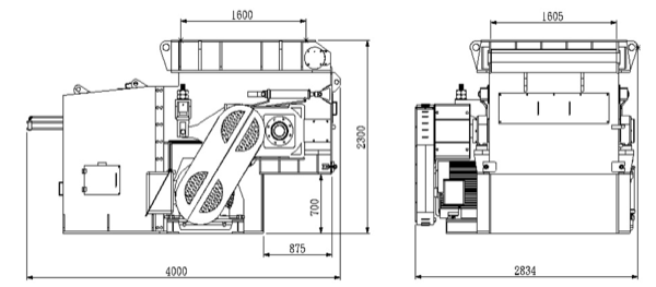Gwan Single Shaft Shredder, 60" Feed Opening, 85 Rotary / 36 Fixed Blades, 90 RPM Rotor - Image 4