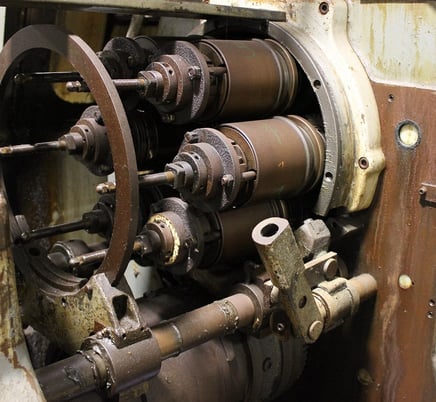 Acme-Gridley #RA-6, 1-1/4" capacity, automatic multi-spdl collet chuck, bar machine, cross drill attachment - Image 5