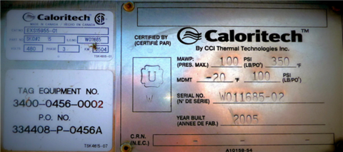 CCI Thermal Technologies/Caloritech #EXS15955-01, 2504 kW Elution Heaters, 480 V. - Image 4