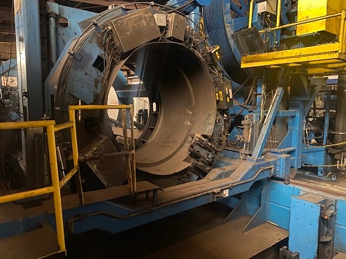 60" x 1" SMS #SAWH, 2 step spiral pipe mill, 72" strip width, 45 ton coil weight, 2009 - Image 3
