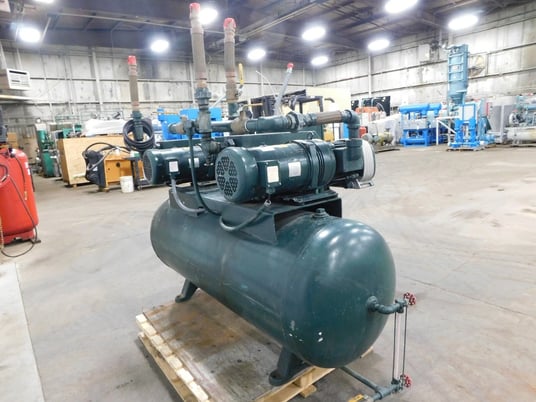 23 scfm Emse #1DRB5T120, medical duplex vacuum pump compressor, 10 HP, 460 V. - Image 3