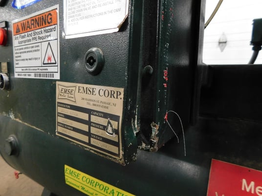 23 scfm Emse #1DRB5T120, medical duplex vacuum pump compressor, 10 HP, 460 V. - Image 9