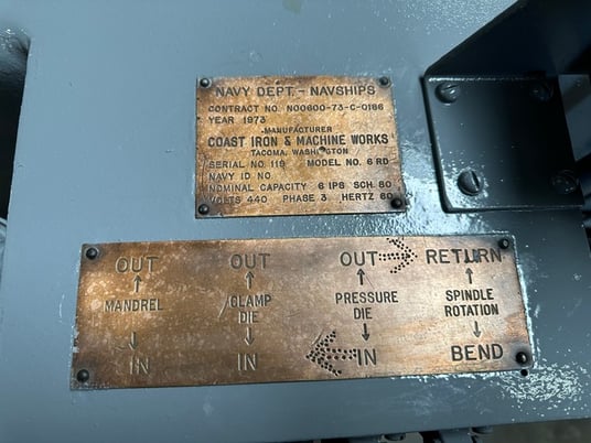 6" Coast Iron Machine Works #6RD, Tube Pipe Bender, #6360 - Image 8