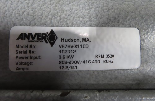 95 lb. Anver #VB7HV-X11CD, Vacuum Hoist Lift, 5 HP, 230/460 Volts, 3 phase - Image 5