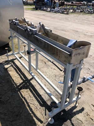 8" width x 6' L Stainless Steel water bath, includes 2 rollers & floor levelers - Image 2
