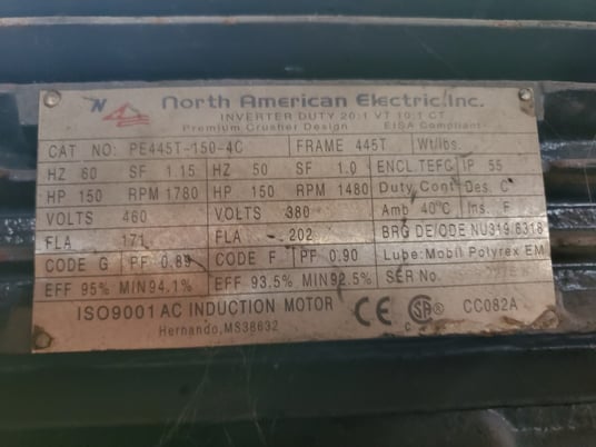 Mitts & Merrill Hog Mill, 5/8" screen, 150 HP, 895 RPM, mounted in unitized base - Image 4