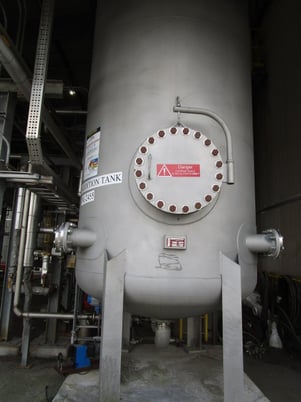 3500 gallon 304 Stainless Steel vertical tank, 6' 6" dia. x 14' 2" high, dished top & bottom heads, 2015 - Image 1