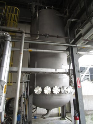 3500 gallon 304 Stainless Steel vertical tank, 6' 6" dia. x 14' 2" high, dished top & bottom heads, 2015 - Image 2
