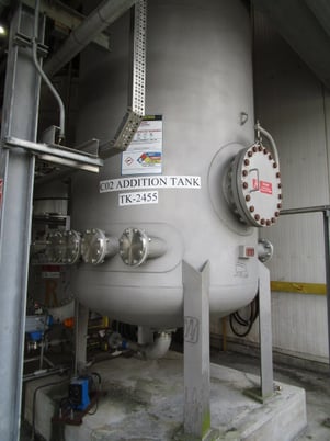 3500 gallon 304 Stainless Steel vertical tank, 6' 6" dia. x 14' 2" high, dished top & bottom heads, 2015 - Image 3