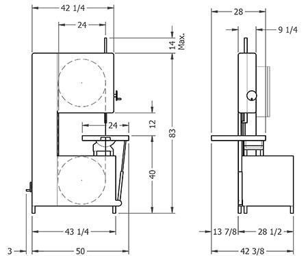 24" x 12" Grob #4V-24, vertical band saw, 1/8"-1" saw blade, 40-5000 FPM, NEW - Image 2