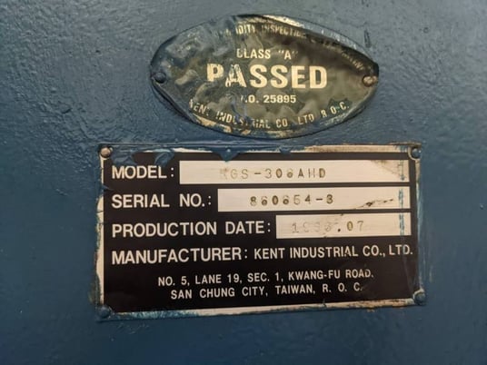 12" x 25" Kent #KGS306AHD, fully automatic hydraulic feed horizontal spindle surface grinder - Image 6