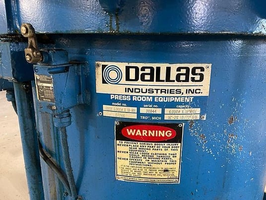 6000 lb. Dallas #DDCR-6000/DPS-3.5-9-18-RH/DRF-418RH, double end coil reel servo feed line, 1998 - Image 6