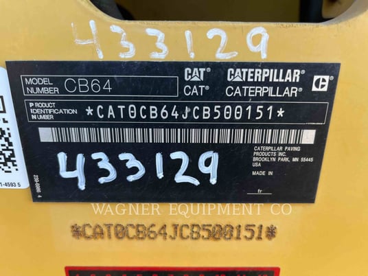 Caterpillar CB64, Compactor, 1288 hours, S/N: CB500151, 2014 - Image 6