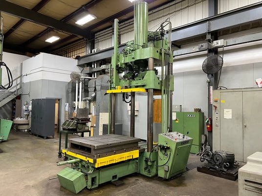 112 Ton, Reis #TUS-125-OK, hydraulic die spotting press, 53" stroke, 53" DL, 60" x 48" bed, flip out ram - Image 1