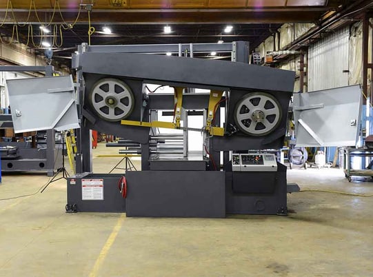 28" x 28" Hyd-Mech #H-28A, horizontal band saw, 2" x 25' band, 10 HP, coolant system, automatic feed - Image 2