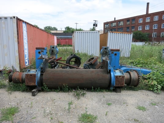 26" x 84" Farrel Calender Roll, rear roll, cored for cooling, 17" bushing journals, corrugated surface - Image 1