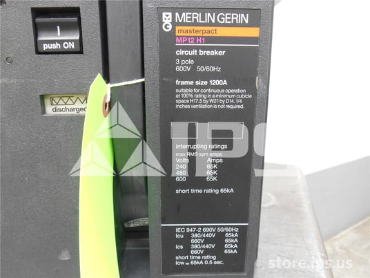 1200 Amps Square D Merlin Gerin Mp12 H1 Mo/bi 4 Pole Str38s Lsi, 1200 ...