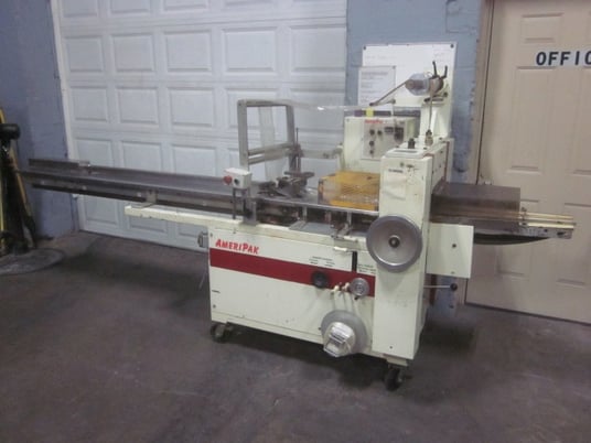 Ameripak #S60, horizontal flow wrapper, 90 PPM, adjust feed box, heaters, on casters - Image 2