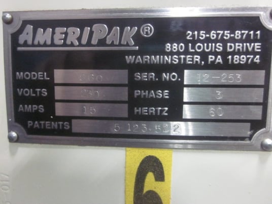 Ameripak #S60, horizontal flow wrapper, 90 PPM, adjust feed box, heaters, on casters - Image 9