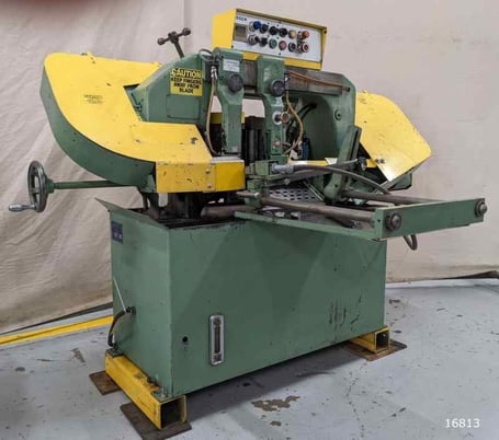 12" x 12" Cosen #AH320C, horizontal band saw, 1" blade, 49-330 FPM, 3 HP, automatic roller feed vise, 1984 - Image 2