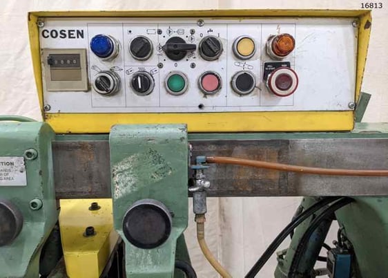 12" x 12" Cosen #AH320C, horizontal band saw, 1" blade, 49-330 FPM, 3 HP, automatic roller feed vise, 1984 - Image 3