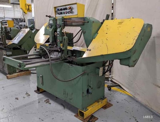 12" x 12" Cosen #AH320C, horizontal band saw, 1" blade, 49-330 FPM, 3 HP, automatic roller feed vise, 1984 - Image 6