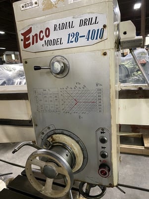 3' -9" Enco #128-4010, radial drill, 2 HP, 220 V., 3-phase, coolant pump - Image 2
