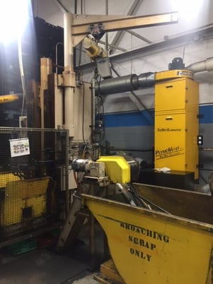 10 Ton x 54 stroke, American, single ram hydraulic vertical surface broach, tilt table, 1994 - Image 3